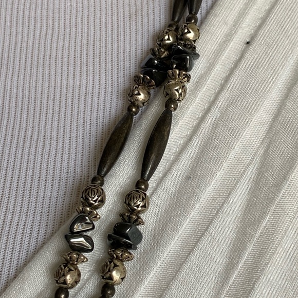 NEAT handmade black HEMATITE double strand NECKLACE - Picture 6 of 7